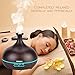 GOOLOO Essential Oil Diffuser, 300ml Ultrasonic Aroma Air Purifier Cool Mist Humidifier with 7 Color Changing LED Lights, Ultra Quiet, Auto Shut Off, Soothing Mist for Home Office, Wood Grain