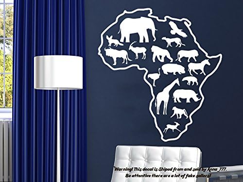 African Safari Wall Decal African Map Vinyl Stickers Animals Housewares Art Interior Nursery Bedroom Removable Home Decor NS979