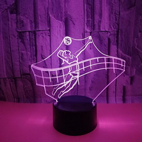 3D Optical Illusion LED 7 Colors Touch Switch Table Desk Lamp Gift For Festivals Play Volleyball