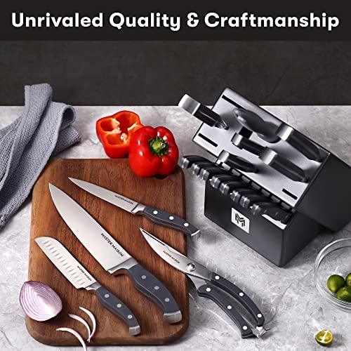 19Piece Kitchen Knife Set With Wooden Block Best German Stainless Steel Knife Sets for