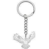 YIQPKUM Stainless Steel Owl Keychains Gifts Cute Bird Keyring Purse Handbag Accessories Charms for Women