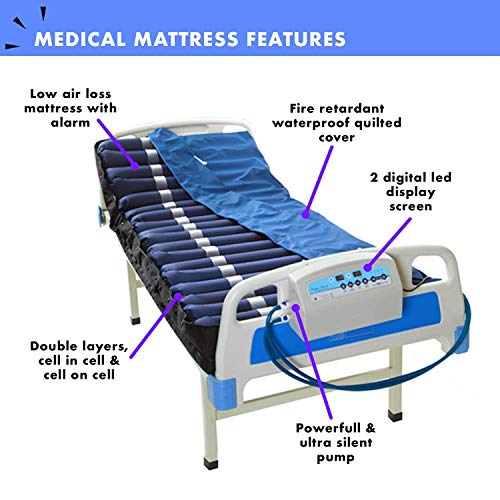 image for Medical Low Air Loss Mattress Replacement System with Alarm, Luxury Pr