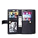 FLYEE Case Compatible with Samsung Galaxy Note 9 (6.4 inch,Released 2018),Wallet Case for Women and Girls with Card Holder,9 Card Slots Flip PU Leather Zipper Protective Case with Wrist Strap-Black