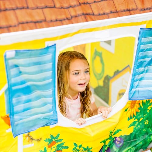 Melissa & Doug Cozy Cottage Fabric Play Tent and Storage Tote, Yellow