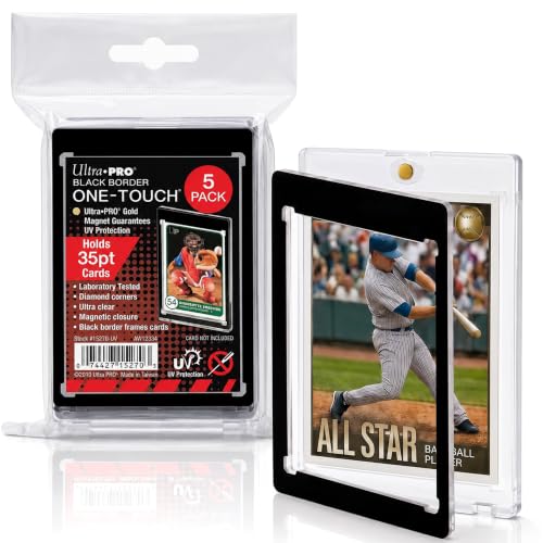 Ultra Pro Card Storage Accessories One-Touch Magnetic Holder - 35pt Black Border (5 Pack) SW