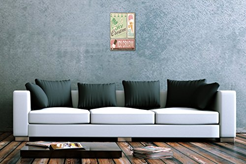 LEotiE SINCE 2004 Tin Sign Metal Plate Decorative Sign Home Decor Plaques Retro Ice Cream