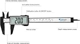 Kynup Large LCD Digital Caliper 150mm Inch Millimeter Conversion Carbon Fiber view 2