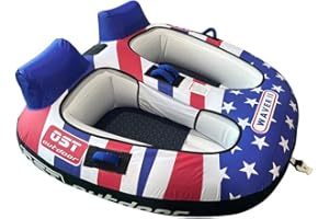 OST Outdoor Towable Tubes for Boating 2 Person, Water Tubes for Boats to Pull, Safety Inflatable Boat Tubes and Towables, Boat Tubes for Tubing, Premium Nylon Cover with Drainage System