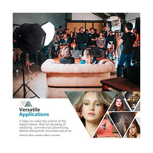 Neewer 37,5 Zoll/95 Zentimeter Achteckige Softbox mit Tragetasche Kompatibel mit Speedlite Studioblitz tragbarer Schirm… – Bild 8