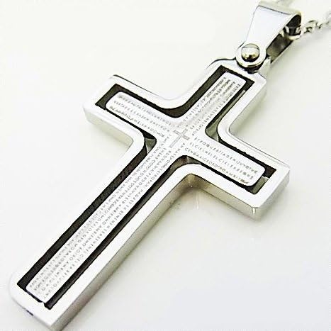 Amazon シルバーネックレス クロス 十字架 ブラック ステンレス リバーシブル メンズ ユニセックス ペアアクセサリー おしゃれギフト シルバー ネックレス 通販