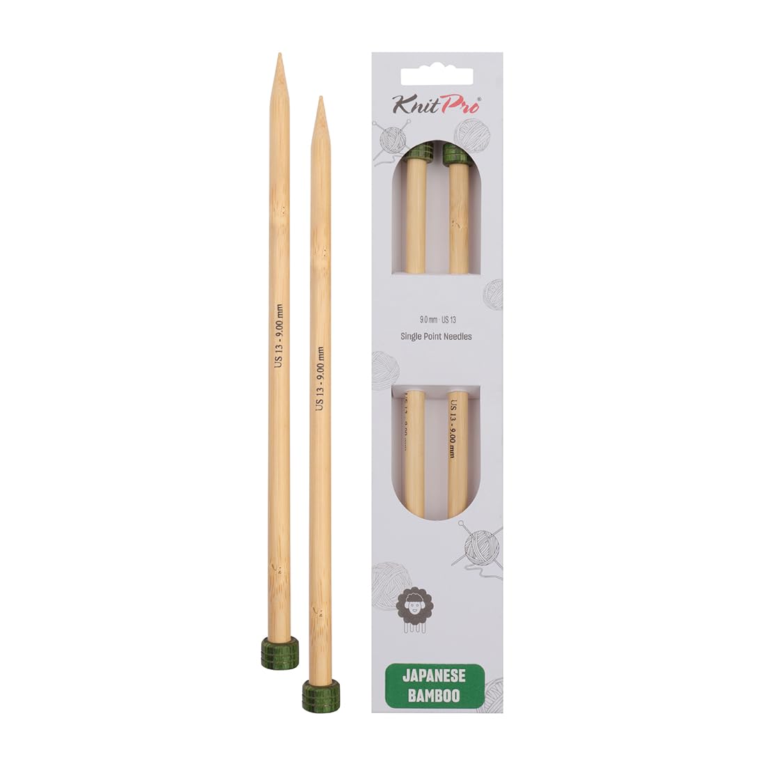 KnitPro Bamboo Single Pointed Needles 13" (33cm) | 9.00mm — image 1