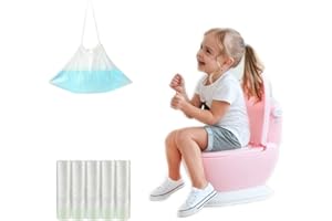 DUALSHINE 100 Pack Potty Chair Liners with Drawstring, Portable Potty Bags Potty Training Bags Potty Liners, Potty Refill Liners Disposable Potty Liners for Toddlers Kids and Baby
