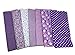 levylisa 19.7” x 19.7” 7pcs Purple Floral Dot Stripe Cotton Fabric Fat Quarter Bundle Patchwork Quilting Fabric Sets Sewing Fabric Patchwork Flower Dots DIY Quilting Handmade Craft