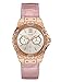 GUESS Women's U0775L3 Sporty Rose Gold-Tone Stainless Steel Watch with Multi-function Dial and Pink Strap Buckle