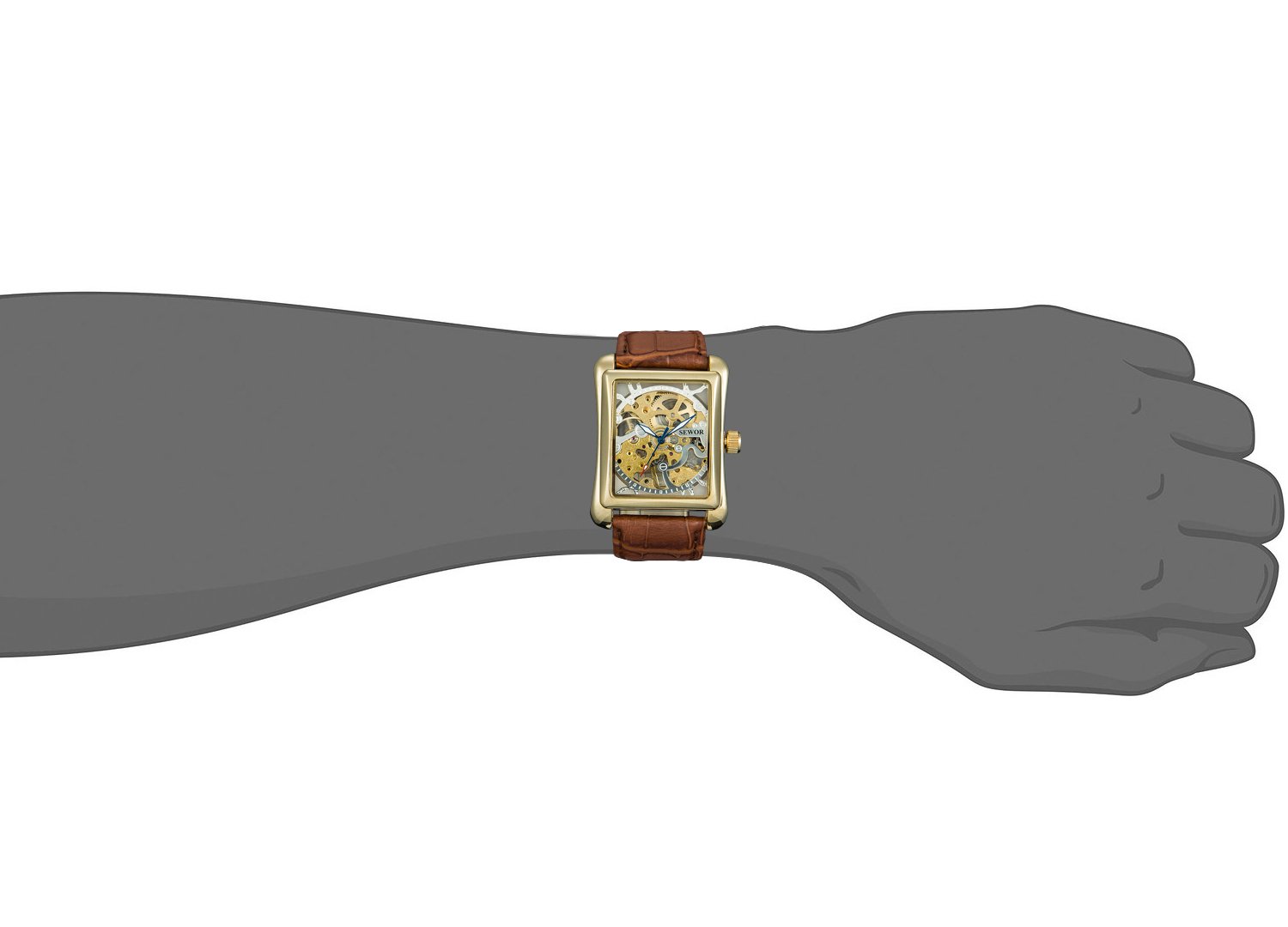 Sewor Men\'s Mechanical Leather Wrist Watch D1248