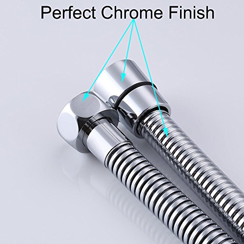 TRIPHIL Explosion-proof Bidet Sprayer Hoses Extra-long Anti-burst Hand Held Hose Replacement Flexible Metal Shower Tube Extension Brass Connectors Stainless Steel Sleeve Polished Chrome 79 Inches
