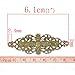 Housweety 50 Bronze Tone Filigree Flower Wrap Connector 6.1x2.4cm