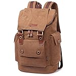 MiCoolker Men's Large Capacity Satchel Bag Outdoor Shoulders Bag Business Canvas College Travel Rucksack Vintage Laptop Backpack fits up to 15 inch Laptop