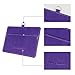 Wisdompro 2-Sided PU Leather ID Badge Holder with 1 ID Window and 1 Card Slot and 1 Piece 23 Inch Adjustable Polyester Detachable Neck Lanyard Strap (Holds 3 to 4 Cards) - Purple (Horizontal)