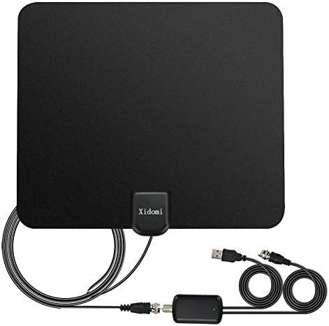 HDTV Antenna,Indoor 50 Mile Range Digital Antenna with Amplified Signal Booster -10ft Coxial Cable(Black)