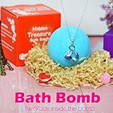 Jewelry Bath Bomb with Ring Surprise Prizes Gift Inside for Women Kids Bath Bomb Hidden Diamond Heart Rings One Sizes Fit All Finger（Adjustable Ring）