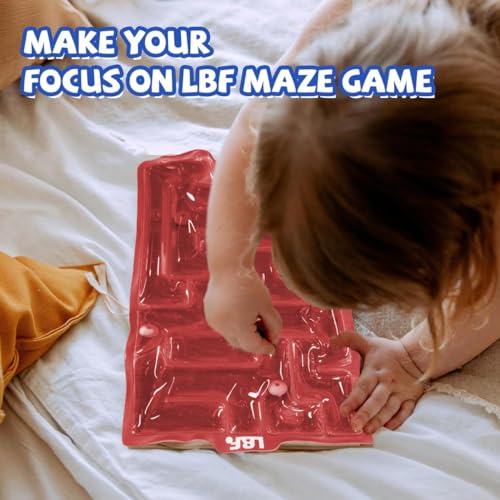 JoyJoyful Pack of 2 Labyrinth Game Sensory Toy, Gel-Filled Anti Stress Autism Toy for Children Teenagers, Fidget Squishy Toy Anxiety ADHD Toys, Soothing for Stress Anxiety (Red & Blue)