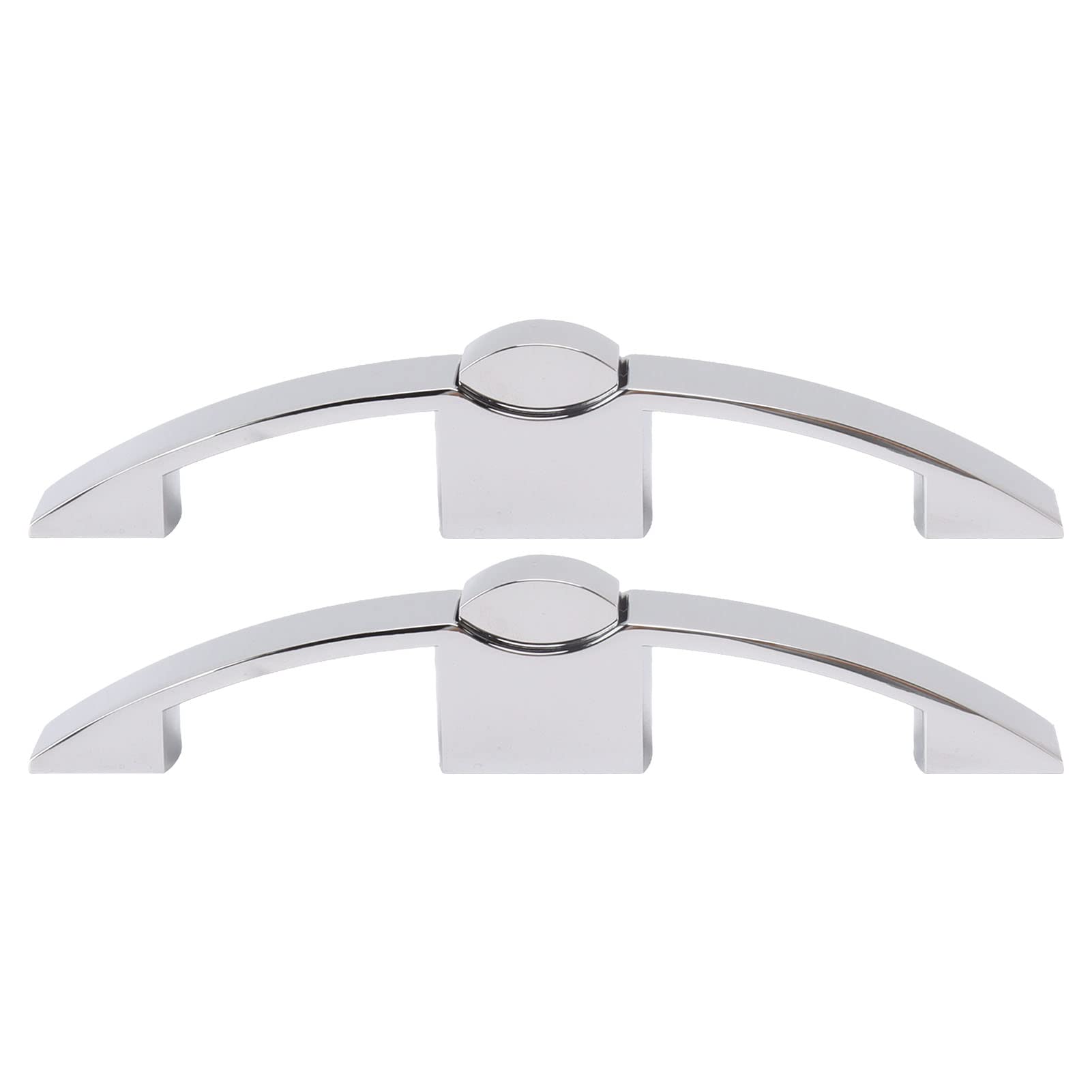 Push Button Latch, 2Pcs 0.4cm Mounting Hole Waterproof Keyless Cabinet Door Catch, Drawer Knob Cupboard Lock with Handle for Thickness 0.59in Furniture, RV Yacht Motorhome Caravan (128mm Hole Spacing