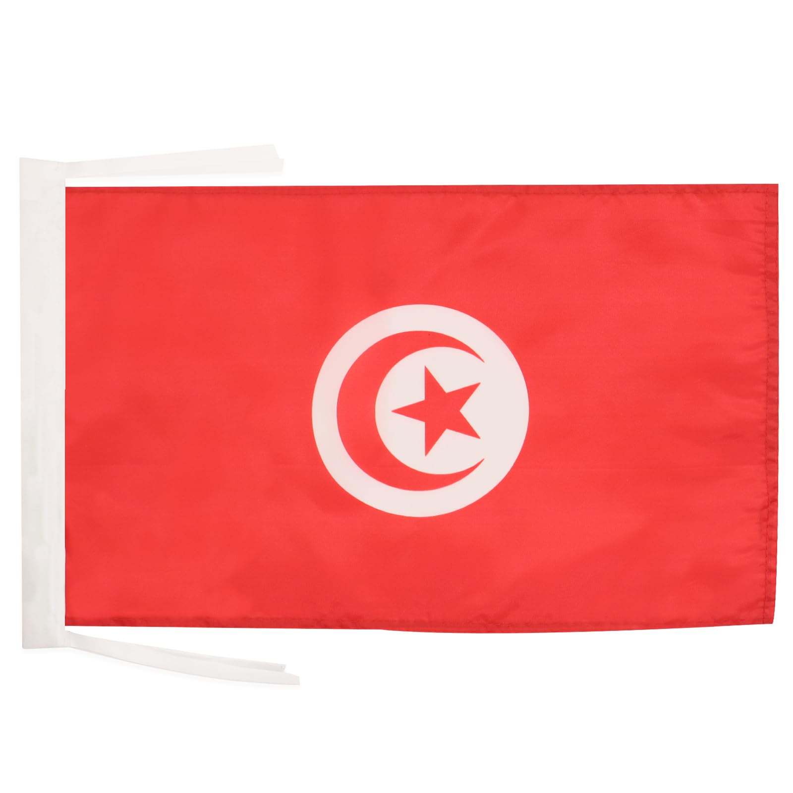 AZ FLAG - Tunisia Flag - 18'' x 12'' - 100% Polyester Tunisian Small Banner with Two Cords - Fade Resistant - Vivid Colors - 18x12 in - 45x30 Cm — image 1