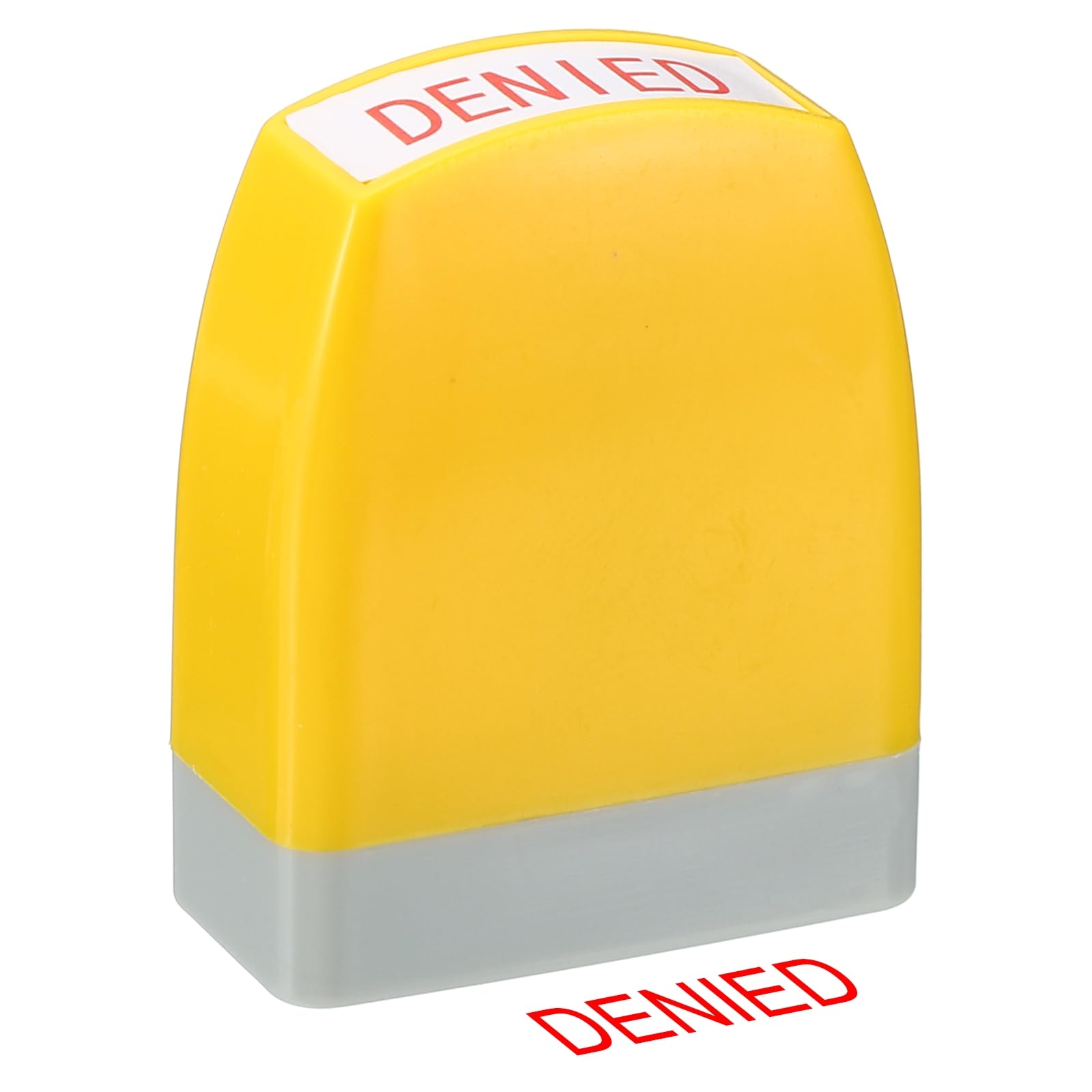 PATIKIL Denied Notice Stamp Self Inking, Red Ink Office Stamps Pre Inked Message Stamp Refillable Business Stamp, Yellow