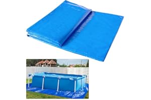 Hlimior 10x6.7Ft Rectangular Frame Pool Ground Cloths, Waterproof PE Swimming Pool Liner Pad for Protect Above Ground Pool Blanket for Frame Pools Accessories Prevents Punctures Pool Tarp