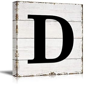 wall26 Canvas Wall Art English Letter Wood Background...