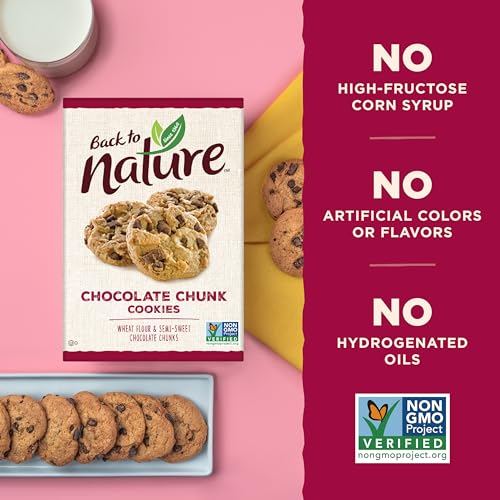 BACK TO NATURE CHOCOLATE CHUNK COOKIES – DAIRY FREE, NON-GMO, MADE WITH WHEAT FLOUR, DELICIOUS & QUALITY SNACKS, 9.5 OUNCE