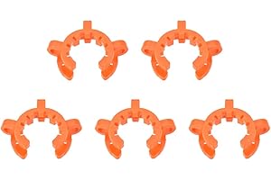 uxcell Lab Joint Clip Plastic Clamp Mounting Clips for 34/28 or 34/45 Glass Taper Joints Laboratory Connector Orange 5Pcs