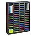 Safco Products E-Z Stor Wood Literature Organizer, 60 Compartment, 9331MH, Mahogany, Durable Construction, Removable Shelves, Plastic Label Holders