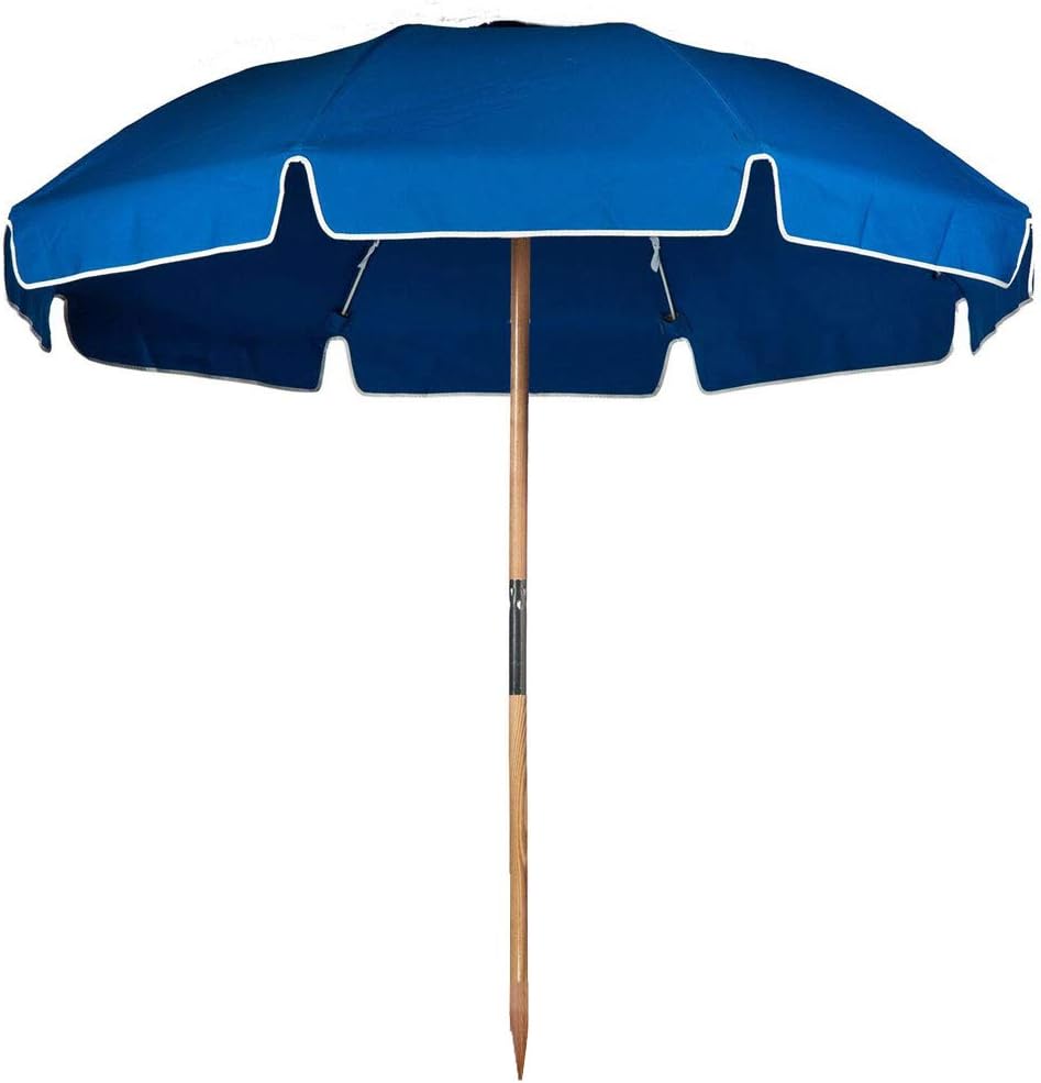 7.5 ft. Fiberglass Commercial Grade Frankford Beach Umbrella with Ashwood Pole, Olefin fabric, Carry Bag, Air Vent