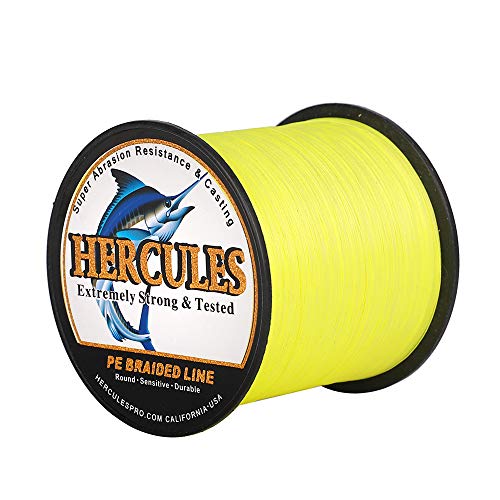 HERCULES Super Cast 100m - 2000m Yards Geflochtene Angelschnur 10lb - 300lb Test für Salzwasser Süßwasser PE Geflecht Fischdraht Superline 8 Stränge