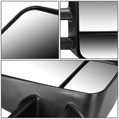 For Ford F150 F250 Pair of Black Textured Telescoping Manual Extenable Side Towing Mirrors