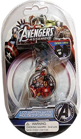 Marvel Avengers Digital LCD Watch with Flip Top Iron Man Captain America Thor