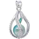 Vie jeune 10pcs Twist Water Drop Pearl Cage Bright Silver Beads Cage Locket Pendant Jewelry Making-For Oyster Pearls, Essential Oil Diffuser, Fun Gifts (Twist Water Drop)