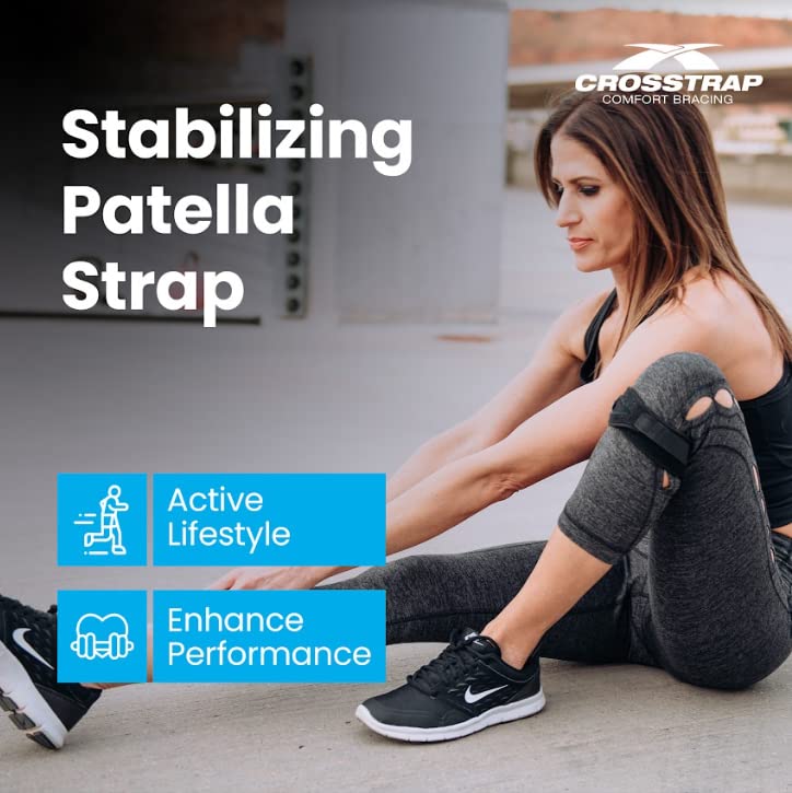 CROSSTRAP Stabilizing Patella Knee Strap Knee Brace for Running, Cycling, Hiking, and Sports
