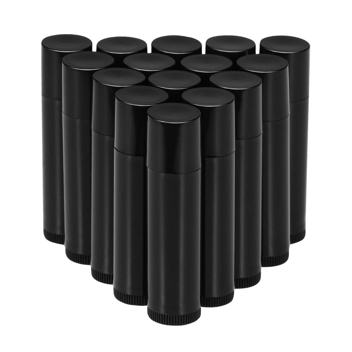 Frcolor 5ml Empty Plastic Flap Gloss Tube Lip Balm Bottle Container Pack of 25 (Black)