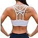 Women's High Impact Sports Bra Wirefree Push Up Run Yoga Bra White L