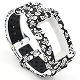 YANRAN silicone Bracelet Replacement Band for Samsung Galaxy Gear Fit 2 Wristband(Skull)