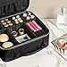 SONGMICS 10.1 Inch Makeup Cosmetic Case Organize Travel Train Case Cosmetic Bag Organizer with Adjustable Dividers Toiletry Jewelry Digital accessorie Case Black UMUC23BK