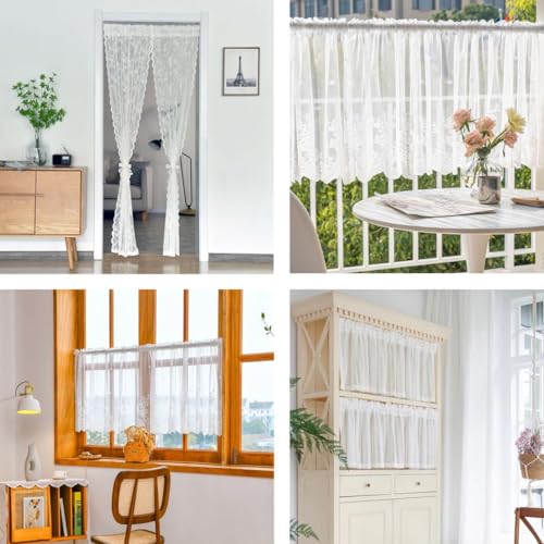 2 Pieces Glass Curtain Rods Without Drilling - Extendable Pressure Curtain Rod Rod with Spring Pressure Curtain Poles, Diameter 10mm, 30-45cm(White)