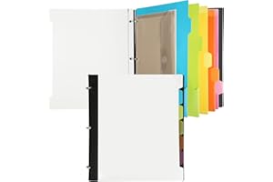 Tashkummy Pivotable Refillable Notebook, 3 Ring Binder Notebooks 1 Inch, Notebook with Dividers and Pockets, Folder Notebook, Flexible Binder, Soft Binders 3 Ring, Foldable Binder- White