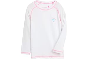 Pink Platinum Girls Rash Guard - UPF 50+ Long Sleeve Swim Top Quick Dry Sun Protection Rashguard Swimsuit for Girls (4-16)