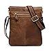 Vintage Nubuck Leather Cross-body Satchel Messenger Bag Small Casual Shoulder Purse (Brown)