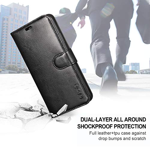 labato iPhone 11 Wallet Case, Leather iPhone 11 Case with Credit Card Holder Slot Magnetic Closure Shockproof Flip Stand Case Cover Support Wireless Charging for Apple iPhone 11 6.1 inch Black
