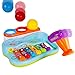 Pop n' Play Rainbow Xylophone Baby Toy Instrument | Piano Pound and Tap Bench Kids Music Center with Color Sorting Balls and Hammer Pounding for Toddlers